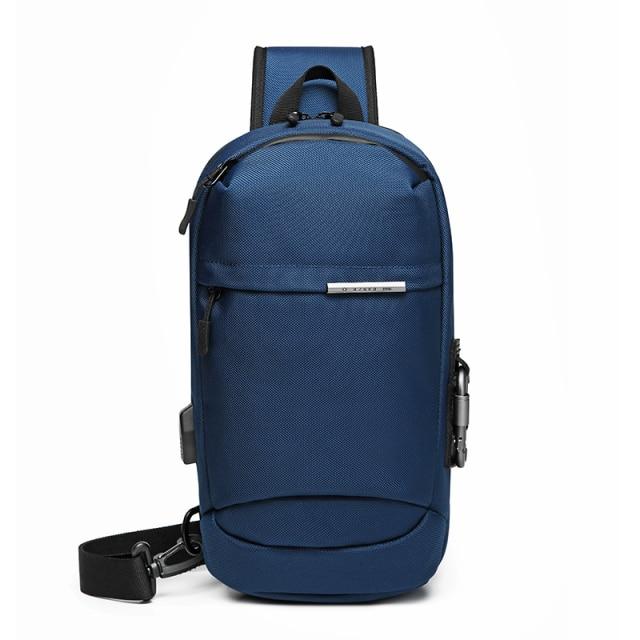 Crossbody Sling Bag With USB Charging Daypack The Store Bags Blue