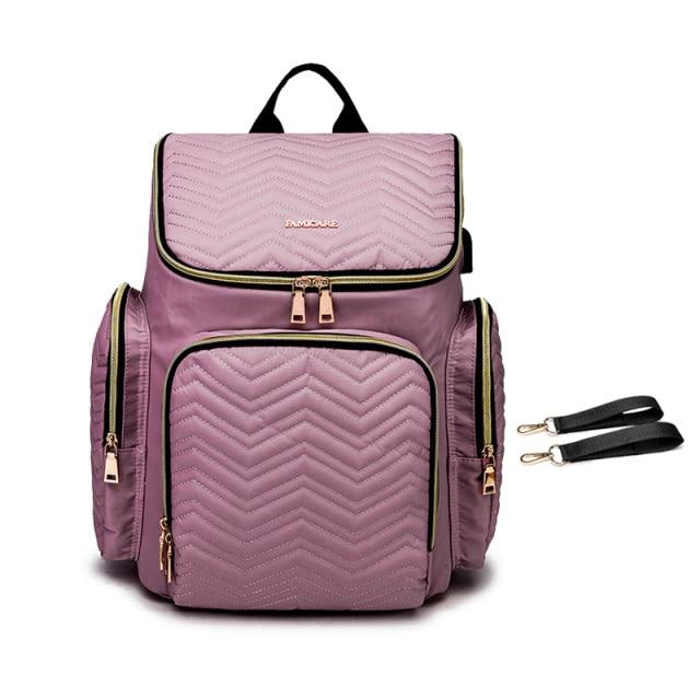 Diaper bag with usb bottle warmer The Store Bags Pale pinkish purple 