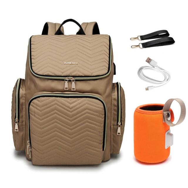 Diaper bag with usb bottle warmer The Store Bags Khaki with holder 