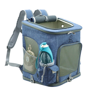 Travel Hand-Free Pet Backpack The Store Bags Blue M