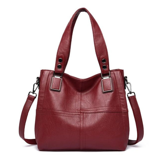 Dark Red Leather Tote Bag The Store Bags