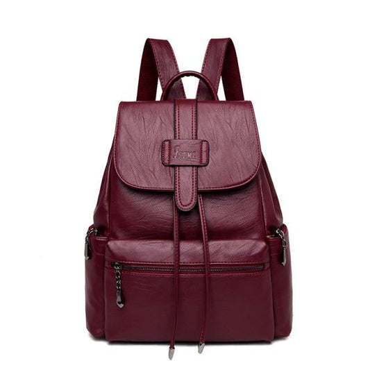 Top Flap Drawstring Backpack The Store Bags Wine red