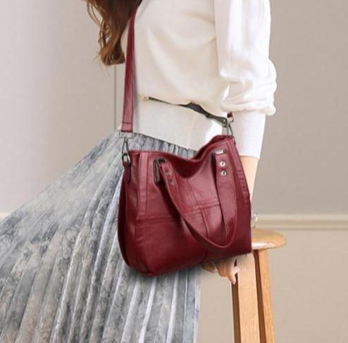 Dark Red Leather Tote Bag The Store Bags