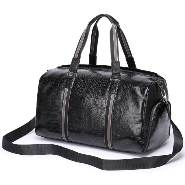 Black Leather Duffle Travel Bag The Store Bags