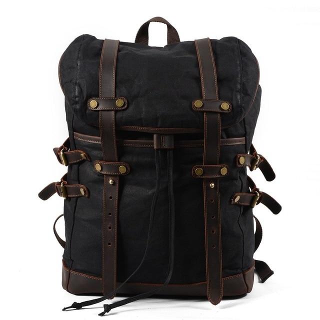 Men's Canvas Drawstring Backpack TSB The Store Bags Black