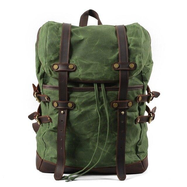 Men's Canvas Drawstring Backpack TSB The Store Bags Green
