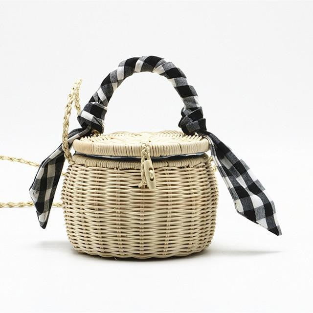 Mini Wooden Tote Bag - Black - The Store Bags