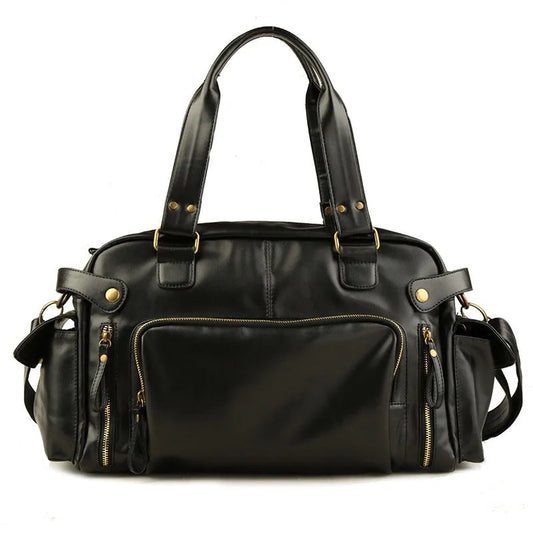 Small Leather Weekender Bag The Store Bags Black 02 