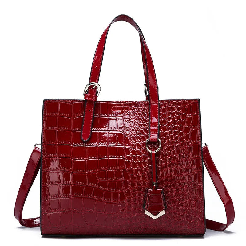 Black Croc Tote Bag