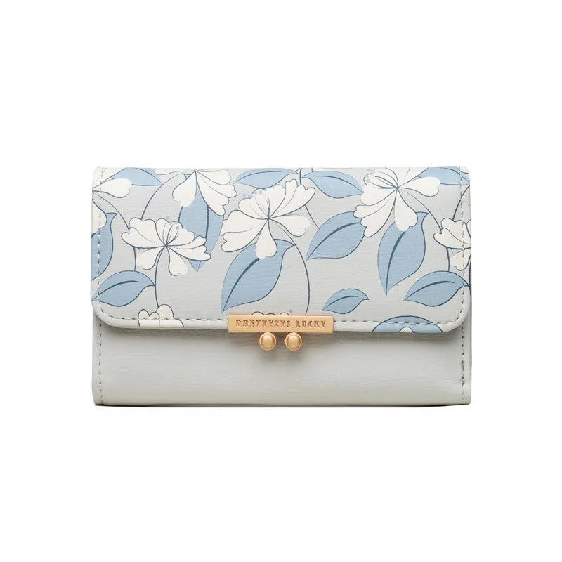 Floral Leather Wallet The Store Bags GRAY 