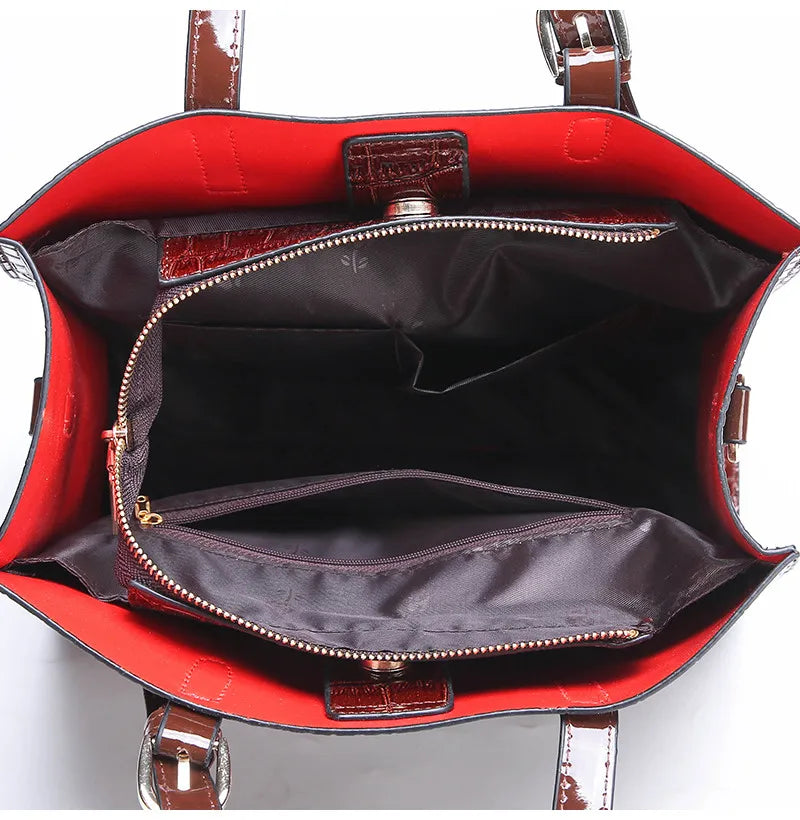 Black Croc Tote Bag