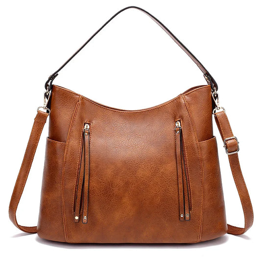 Zippered Leather Tote