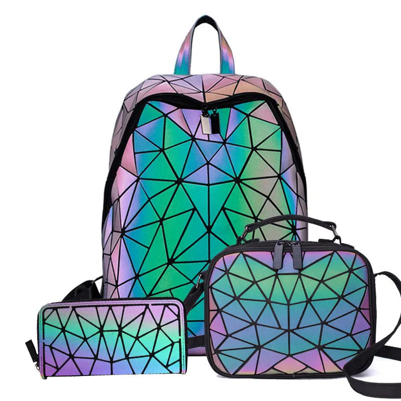 Geometric Holographic Backpack The Store Bags 