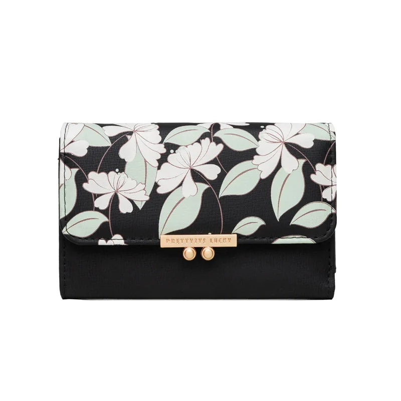 Floral Leather Wallet The Store Bags black 