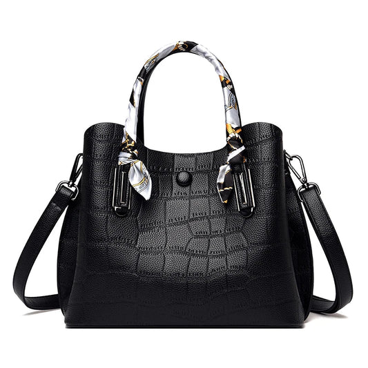 Embossed Leather Handbag The Store Bags Black 