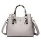 Embossed Leather Handbag The Store Bags Gray 