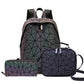 Geometric Holographic Backpack The Store Bags backpack set 3pcs 