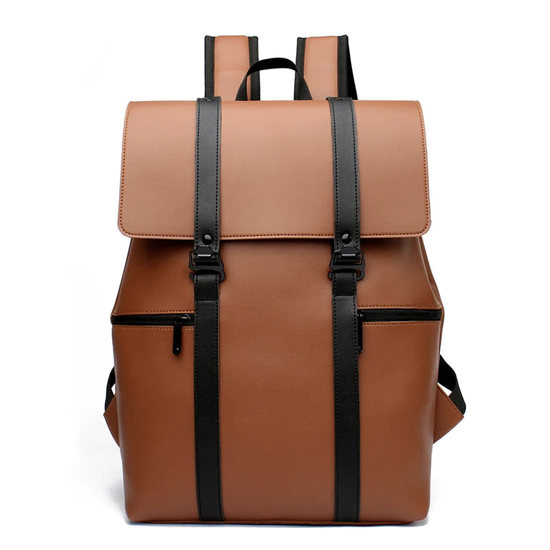 PU Leather Laptop Backpack The Store Bags Yellow brown 