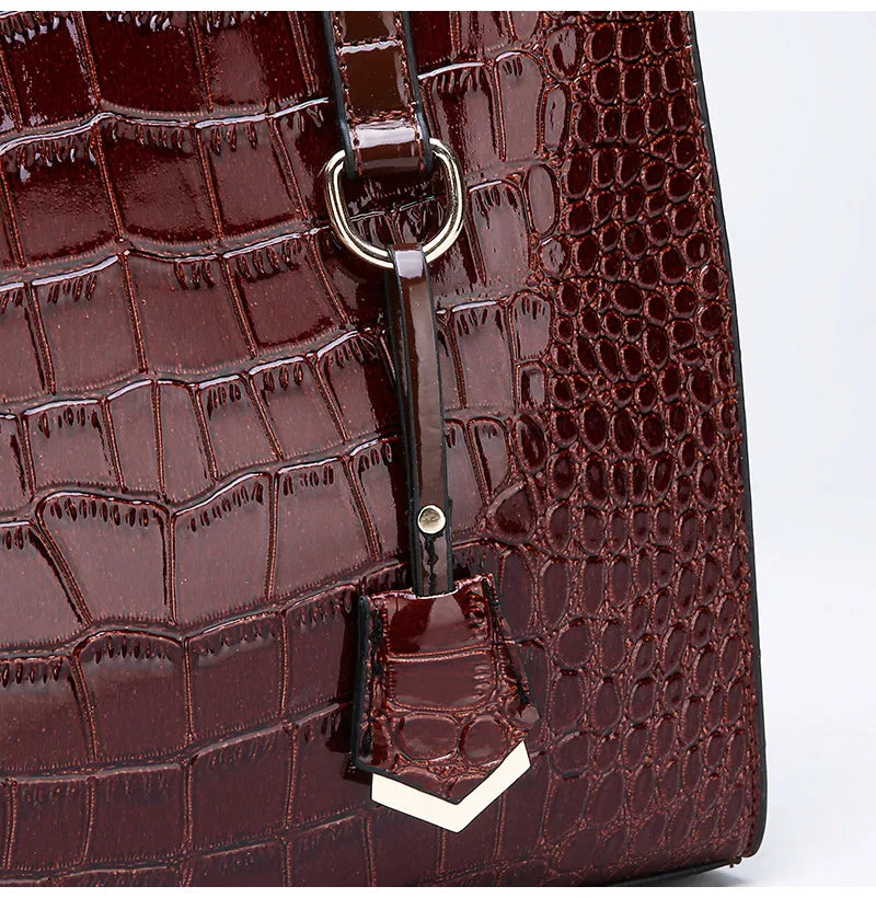 Black Croc Tote Bag