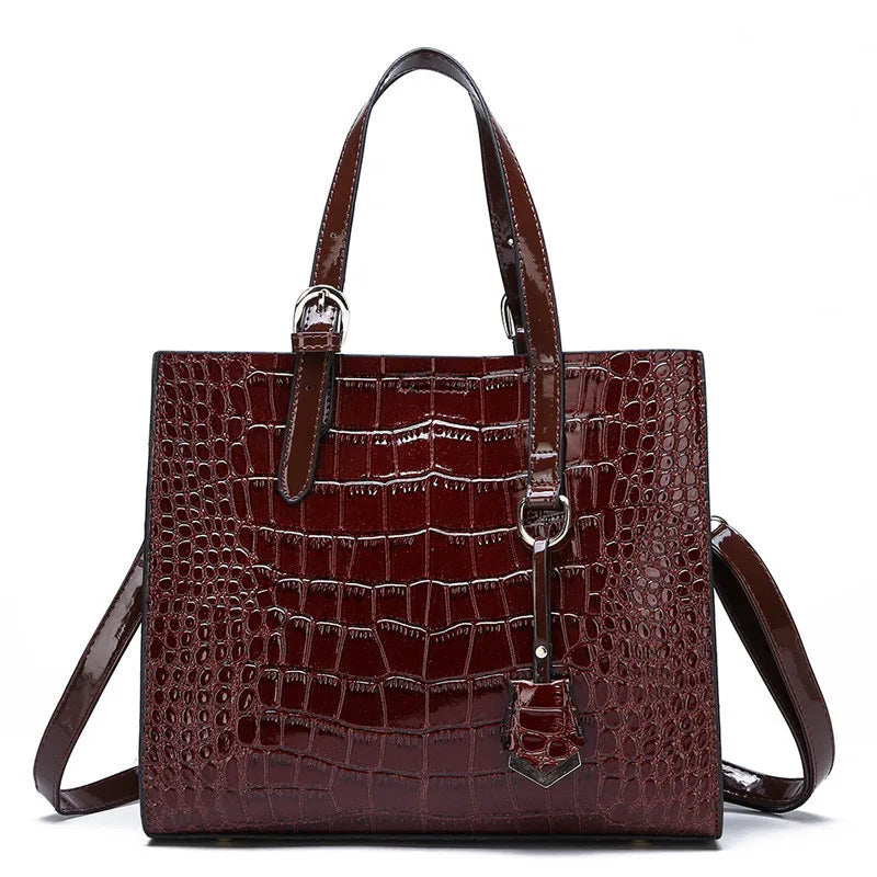 Black Croc Tote Bag