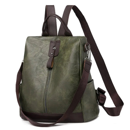 Theft Proof Faux Leather Backpack The Store Bags Green CHINA 