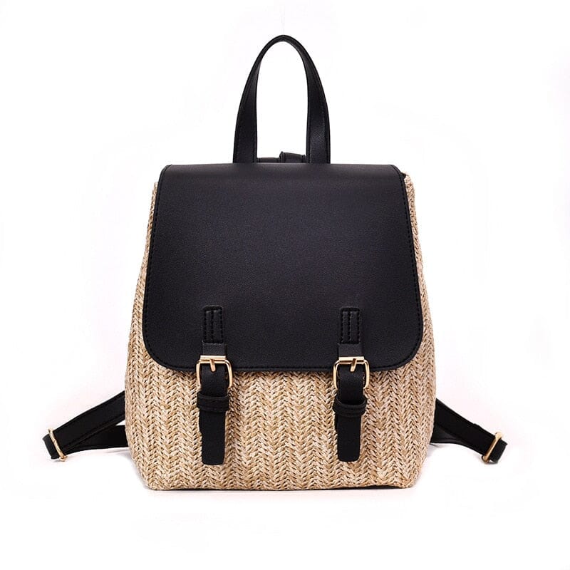 Straw Backpack Purse The Store Bags black 