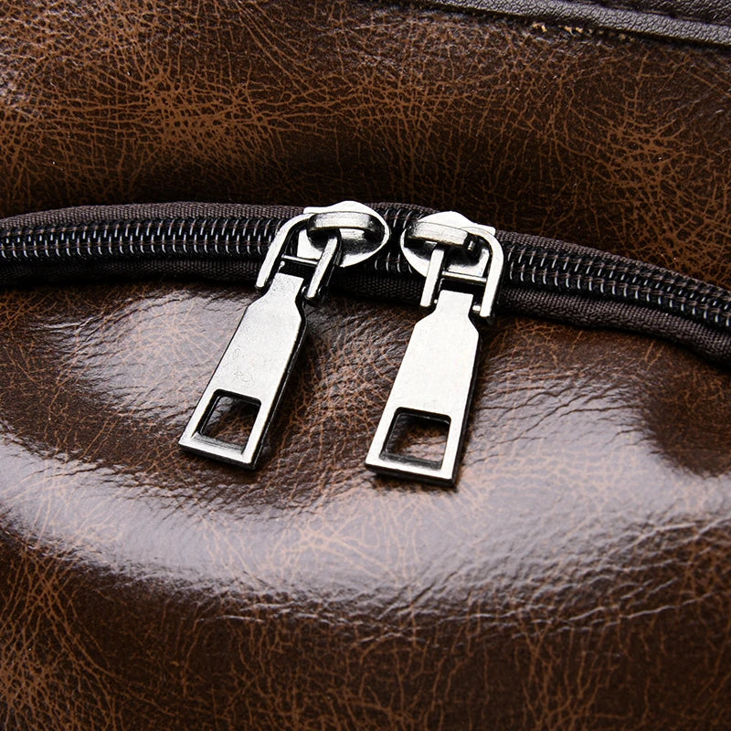 Theft proof top leather backpack