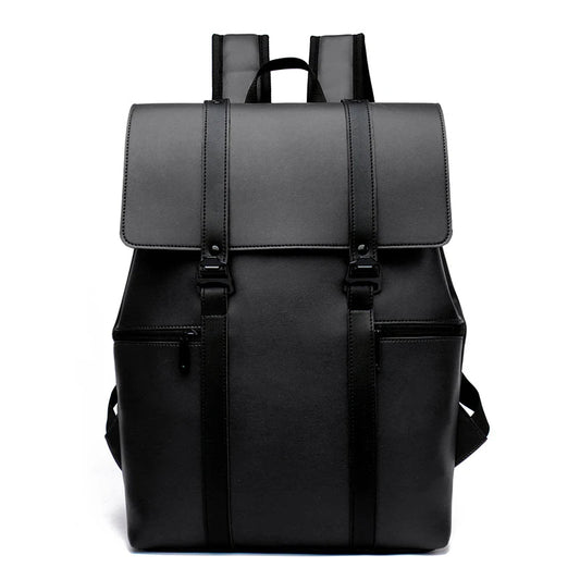 PU Leather Laptop Backpack The Store Bags Black 