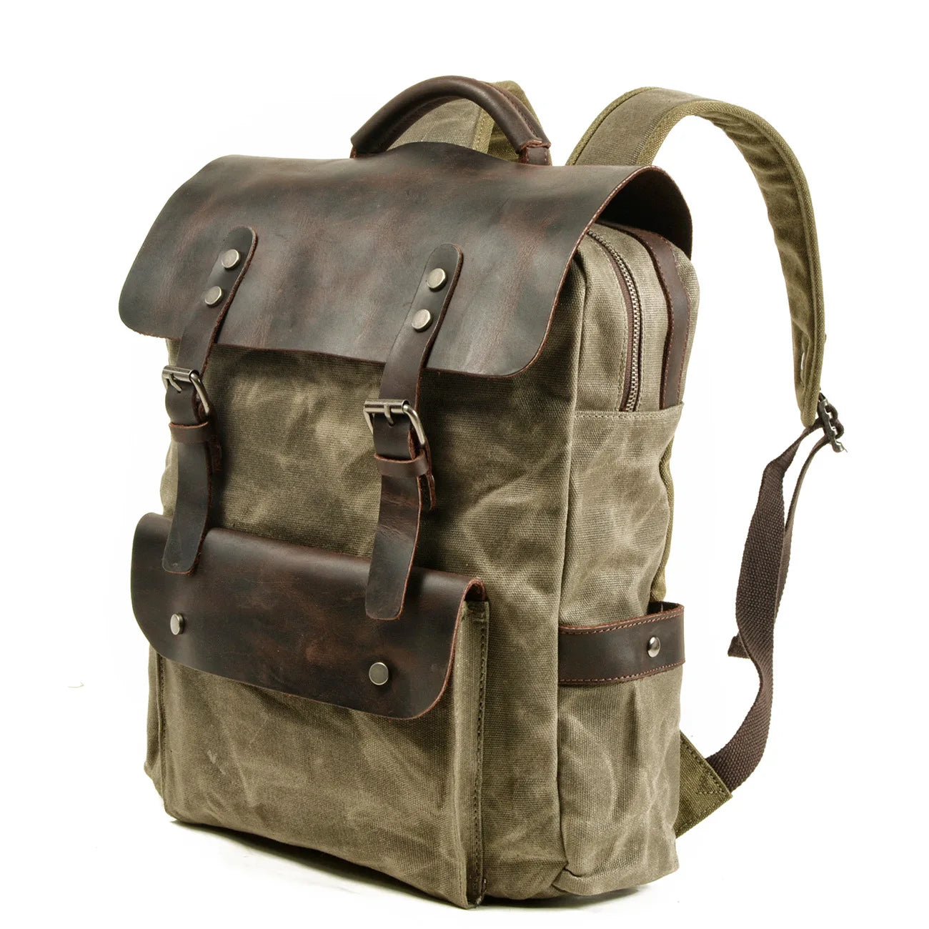 Canvas Leather Padded 15.6 Laptop Backpack The Store Bags 