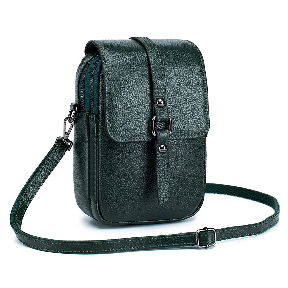 Small Leather Crossbody Phone Purse 100002856 The Store Bags Blackish Green 