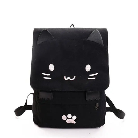 Mochila de lona con orejas de gato