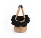 Bolso de paja con pompones