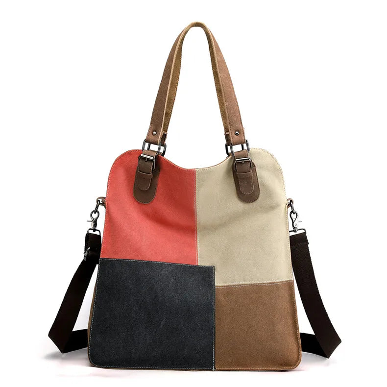 Zip Top Canvas Tote Bag The Store Bags Bright color 