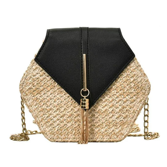 Straw Chain Shoulder Bag