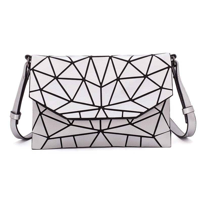 Geometric Crossbody Purse The Store Bags sliver 
