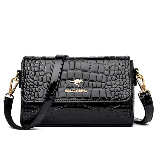 Croc Embossed Crossbody Bag The Store Bags Black 