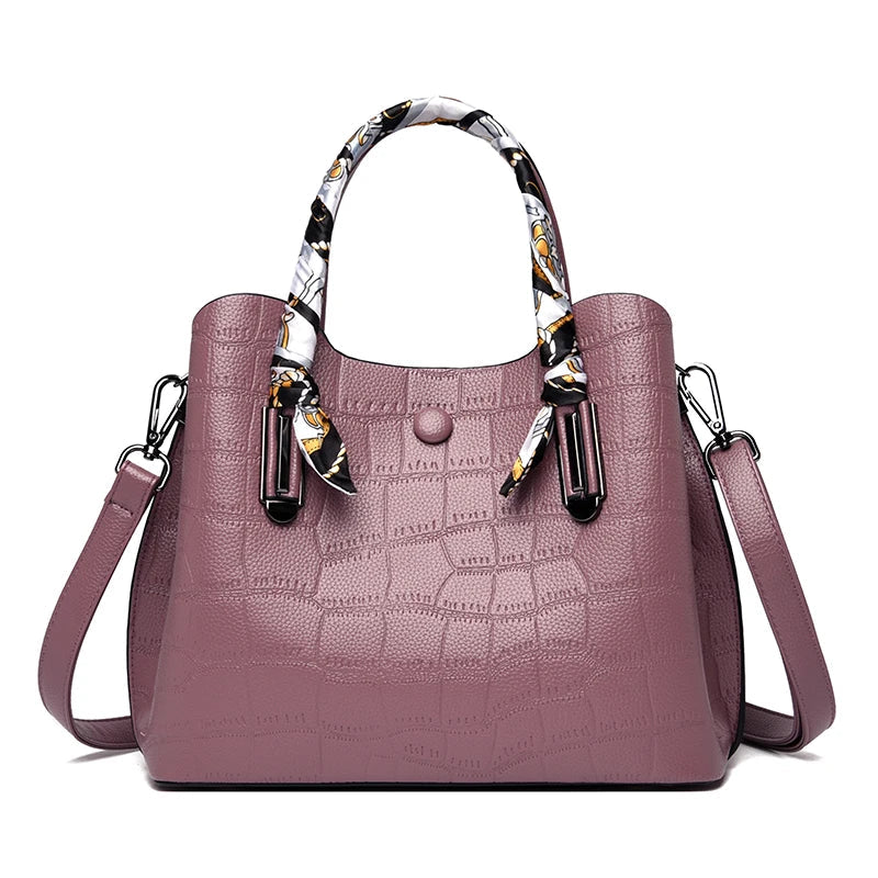 Embossed Leather Handbag The Store Bags Purple 