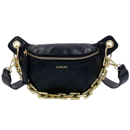 Fanny Pack With Gold Chain The Store Bags Black 