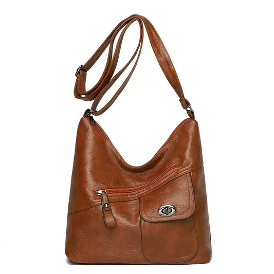 Leather Tote Purse With Zipper