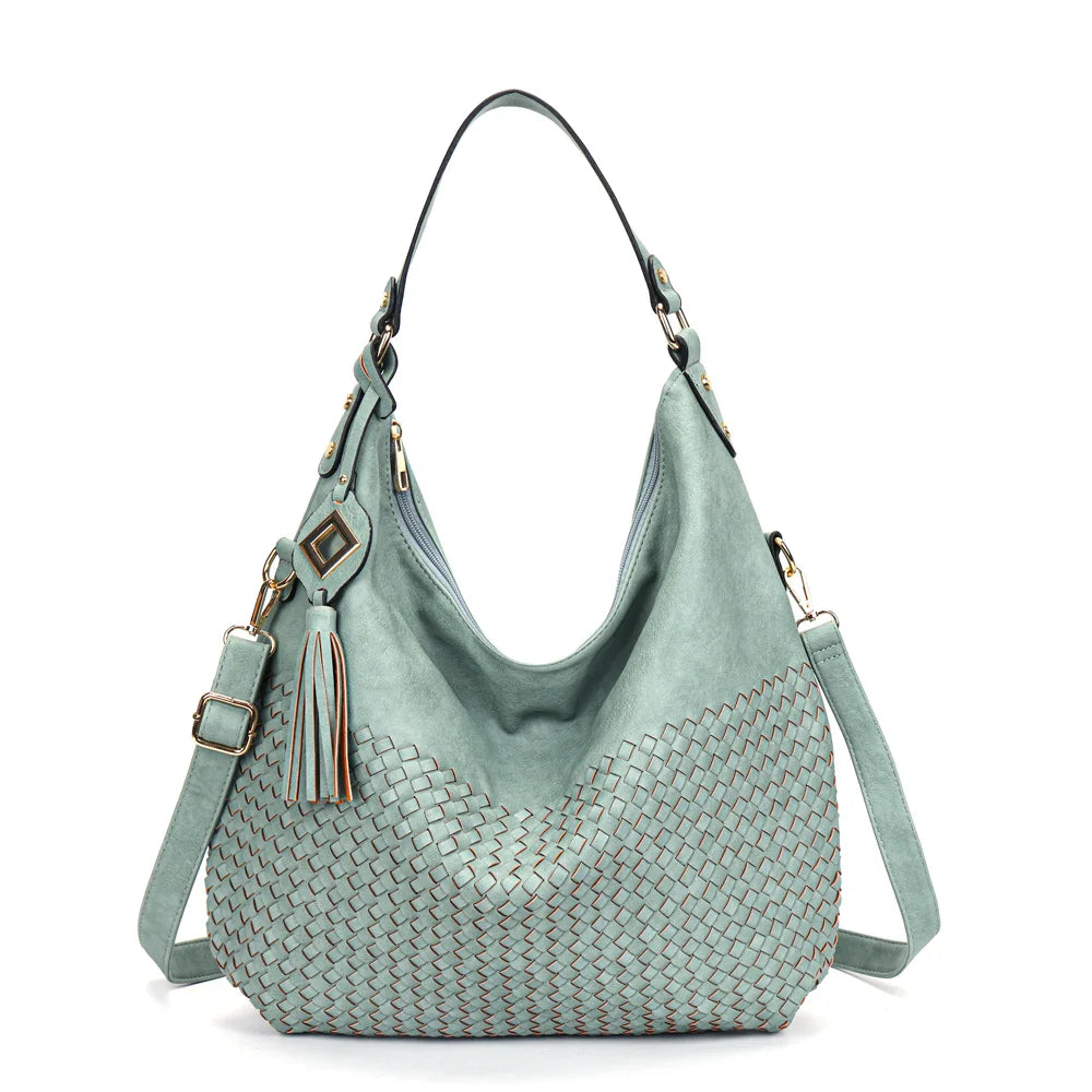 Leather Weave Bag The Store Bags Blue 