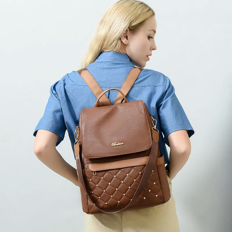 Leather Travel Backpack Anti Theft The Store Bags 