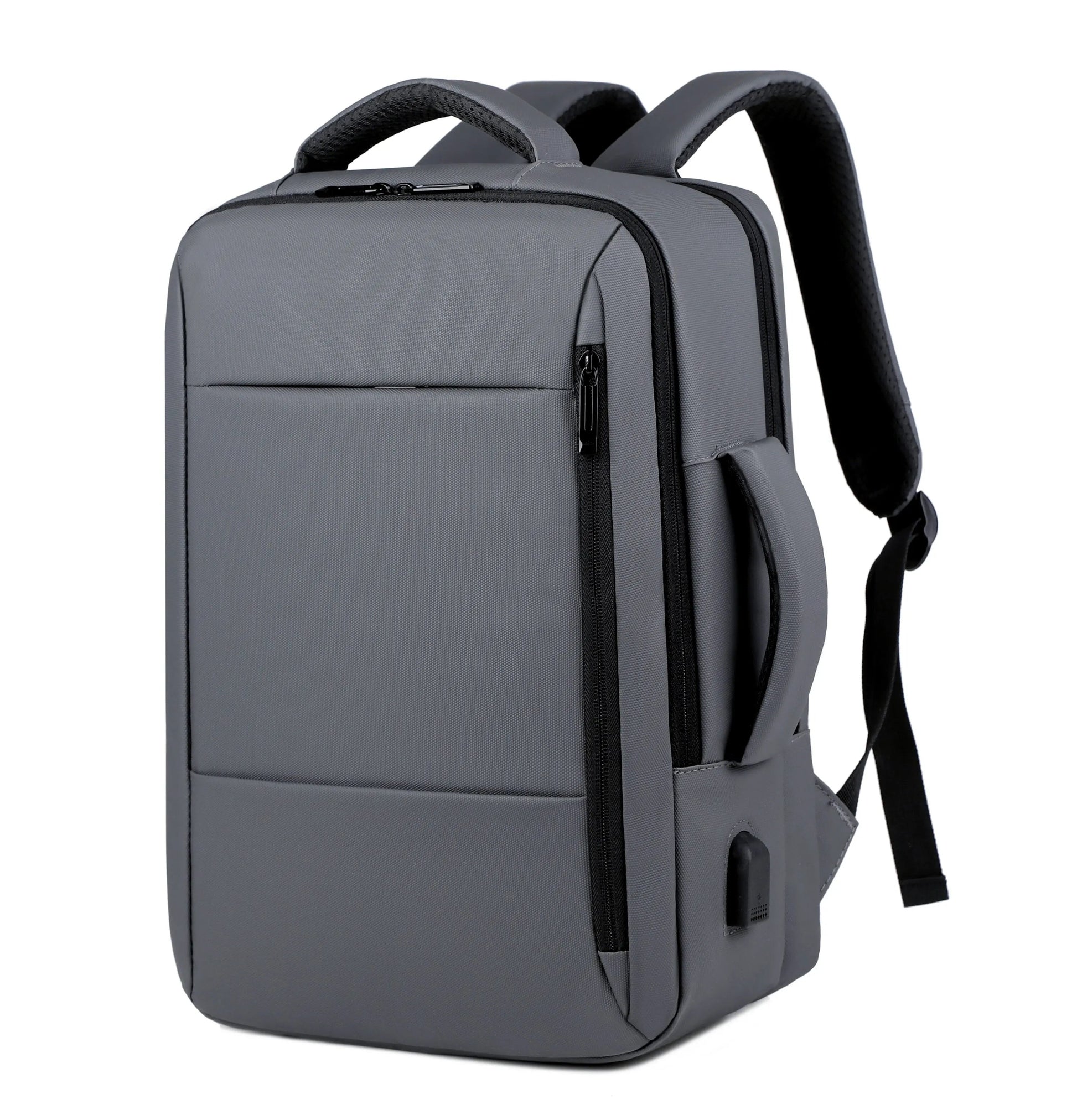 backpack with laptop charger Men's USB Charger Grey Backpack