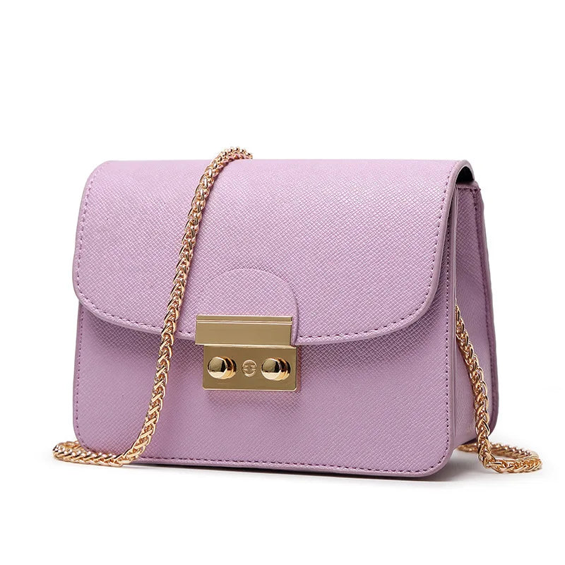 Purse With Gold Chain Strap The Store Bags D Violet 18x8x14cm 