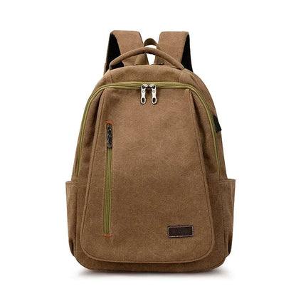 Cotton Canvas Backpack Laptop The Store Bags Dark Brown 