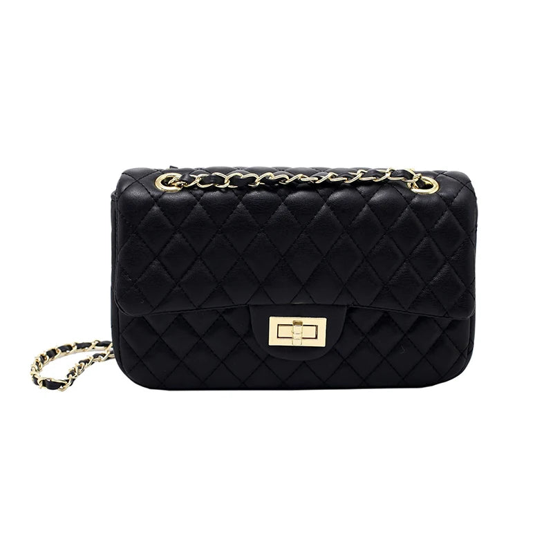 Quilted Flap Chain Shoulder Bag The Store Bags Black 