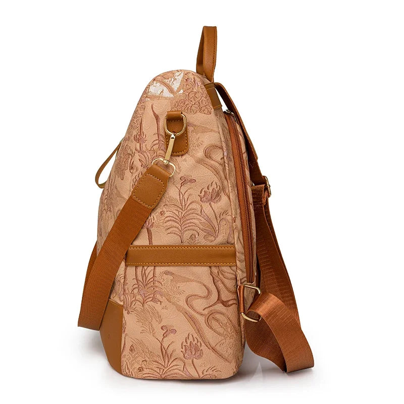 Mochila de cuero mujer antirrobo