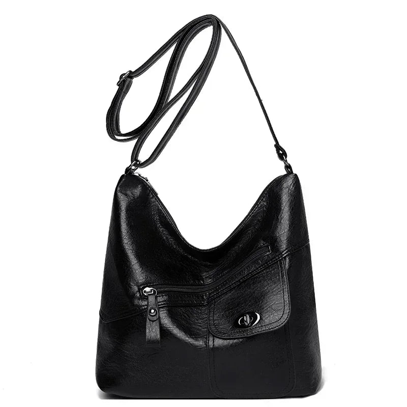 Leather Tote Purse With Zipper