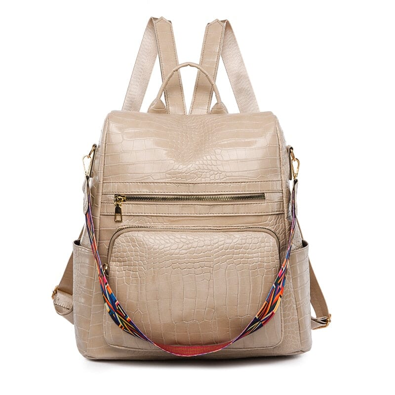 Faux Leather Laptop Backpack Women's The Store Bags Khaki 