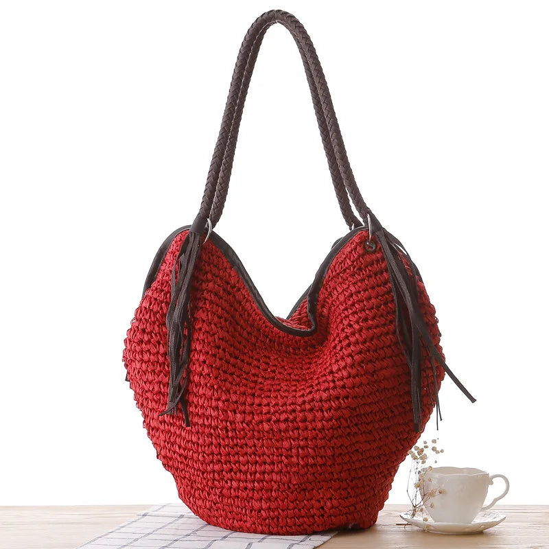 Large Straw Summer Handbag