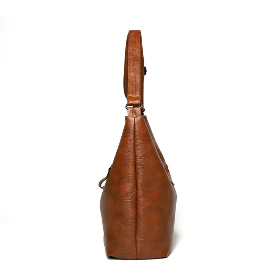 Large Leather Tote With Zipper